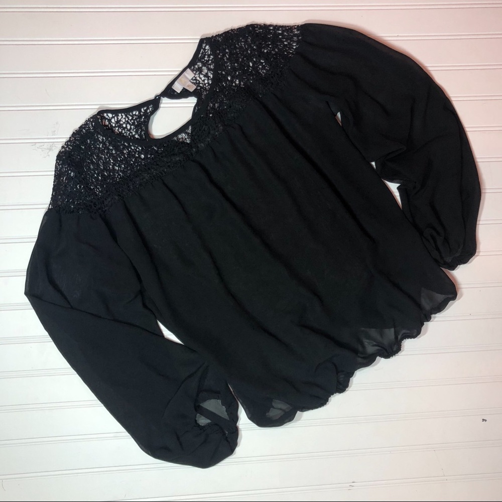 Sheer Long-Sleeve Blouse